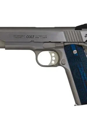 COLT 1911 Gov't Competition 9mm 5" SS 9rd G10 Blue - Quick Shipping