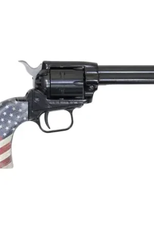 Ends Soon - HERITAGE MANUFACTURING Rough Rider 22LR 4" 6rd Revolver - Blued / Flag Grips