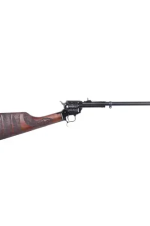 Big Sale | HERITAGE MANUFACTURING Rough Rider Rancher 22 LR 16.1" 6rd Revolver Rifle - Blued / Snake Engraving