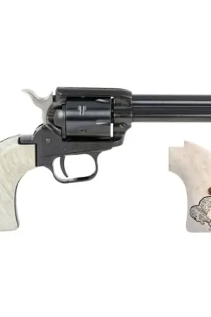 HERITAGE MANUFACTURING Rough Rider 22LR 4.75" 6rd Revolver - Black / Buffalo Engraved Grips - Now Available