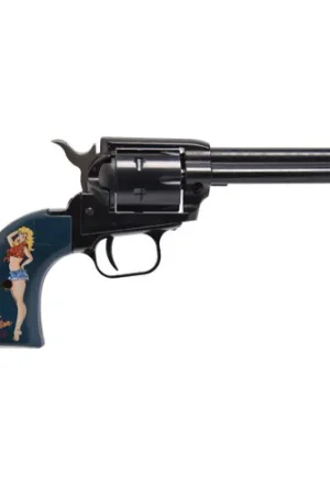 Buy Now - HERITAGE MANUFACTURING Rough Rider Pin Up 22 LR 4.75" 6rd Revolver - Blued / Farmers Daughter Pin-Up