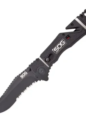 Save Now - SOG Trident Elite -Partially Serr Black Tini Box