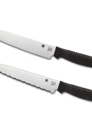 High Quality - SPYDERCO Kitchen Utility Knife 6" Ltwt Black Plain Edge