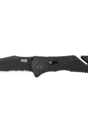 Free Returns | SOG Trident - Partially Serrated - Black TiNi