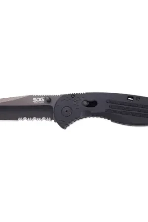 Almost Gone | SOG Aegis - Black TiNi, Tanto, Partially Serrated