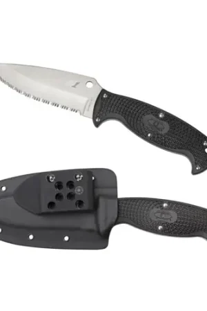 Free Returns | SPYDERCO Jumpmaster 2 Lightweight Black H1 Serrated Edge