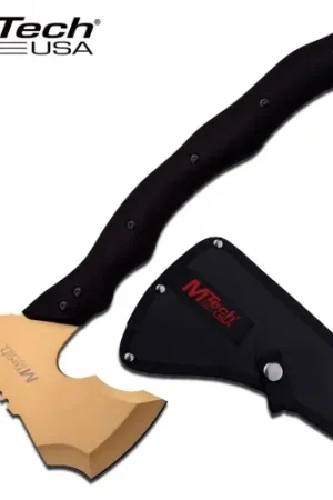 MTECH USA 3.75" Axe Gold Titanium Blade Black Handle | Buy Today