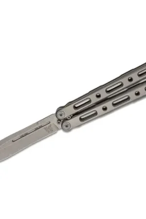 BENCHMADE 85 Billet Ti Balisong Butterfly 4.4" Drop Point Blade w/ Titanium Handles & Magnetic Latch | Secure Payment