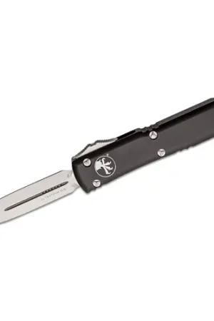 Top-Selling | MICROTECH KNIVES Ultratech Auto OTF Knife 3.46" Double Edge Dagger Blade - Black Aluminum Handles
