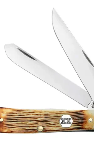 While Supplies Last | CASE KNIVES Burnt Cream Bone Barnboard Jigged Trapper