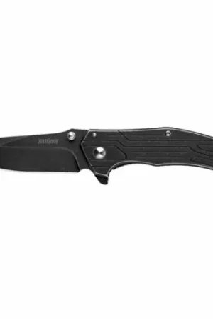 Easy Checkout - KERSHAW KNIVES Kingbolt Drop Point Plain Edge w/Flipper Blackwash