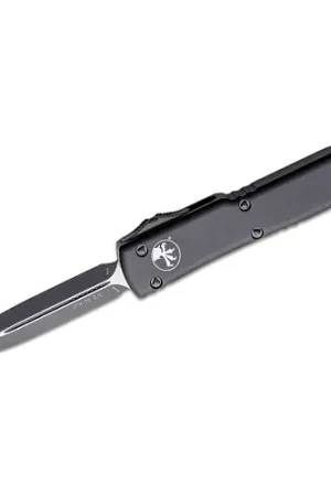 Latest Arrival - MICROTECH KNIVES UTX-70 AUTO OTF Knife 2.41" Double Edge Dagger Blade w/ Black Aluminum Handles