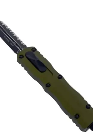 Discount - MICROTECH Dirac D/E 2.875" Double Edge Serrated Dagger - OD Green / Black