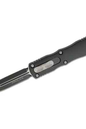 MICROTECH KNIFE Dirac AUTO OTF Knife 2.92" Black Double Edge Dagger Blade - Black Handle - Just In