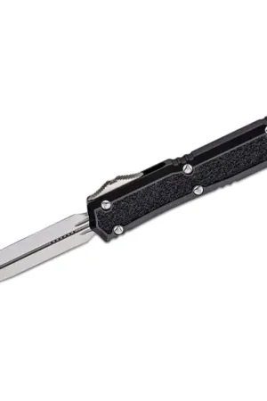 New Arrival - MICROTECH KNIFE Signature Series Makora OTF AUTO 3.3" Stonewashed Double Edge Dagger Blade - Black