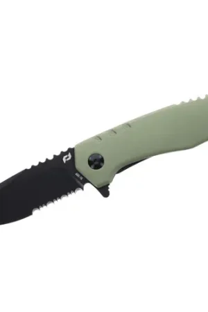 Clearance | SCHRADE Outback Assisted Flipper Knife 2.75" Drop Point Combo Blade | OD Green Handles