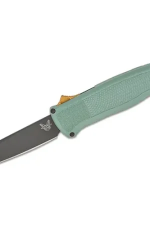 While Supplies Last - BENCHMADE Shootout Auto OTF Knife 3.51" Blake Tanto Blade | Sage Green Grivory Handle
