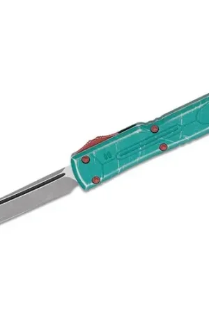 In Demand - MICROTECH KNIVES UTX-70 Bounty Hunter AUTO OTF 2.41" Apocalyptic Tanto Blade | Green Aluminum