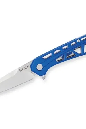 Brand New - BUCK KNIVES Mini Trace Folding Knife 2.43" Drop Point Blade | Skeletonized Blue Aluminum Handles