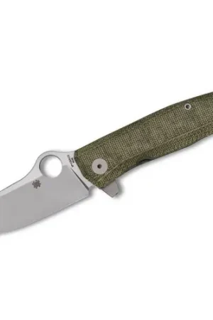 Best-Selling - SPYDERCO SpyMyto Folding Knife 3.32" Drop Point Blade w/ Green Canvas Micarta Handles