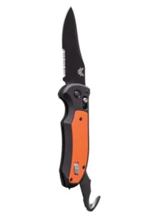 BENCHMADE Auto Triage 3.58" Drop Point Coated Serrated Edge | Selling Fast