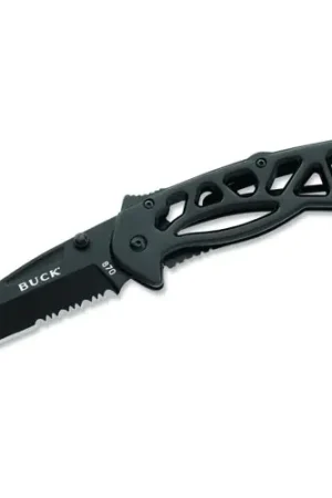 BUCK KNIVES Bones Tactical Serrated 3" Knife - Black - Ready to Ship