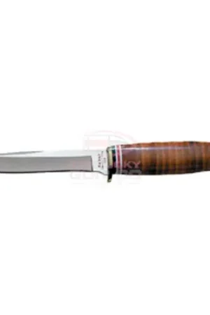 KA-BAR Little Finn 7"-Stacked Leathr Handle Straight Edge | Daily Deal