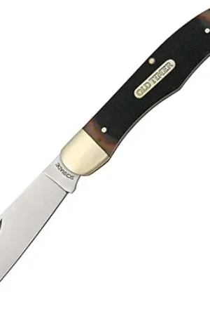 Add to Cart - OLD TIMER Mustang Folding Knife 4" Clip Point Blade | Sawcut Handles w/ Sheath
