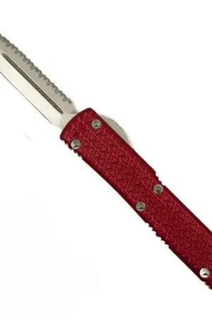 Extra Savings - MICROTECH KNIVES Ultratech OTF 3.4" Double Edge Satin Full Serr Red