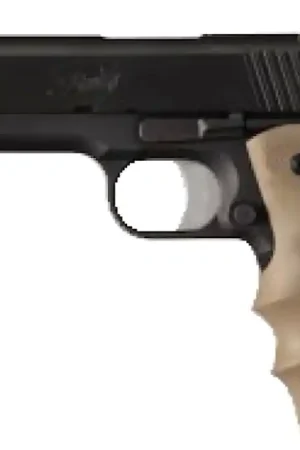 Hogue Rubber Grip 1911 Finger Groove Desert Tan | Buy Direct
