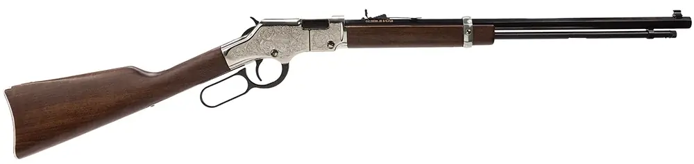 In Demand | Henry Repeating Arms Silver Eagle Engraved .22 Stainless/Silver Lever Action Rifle