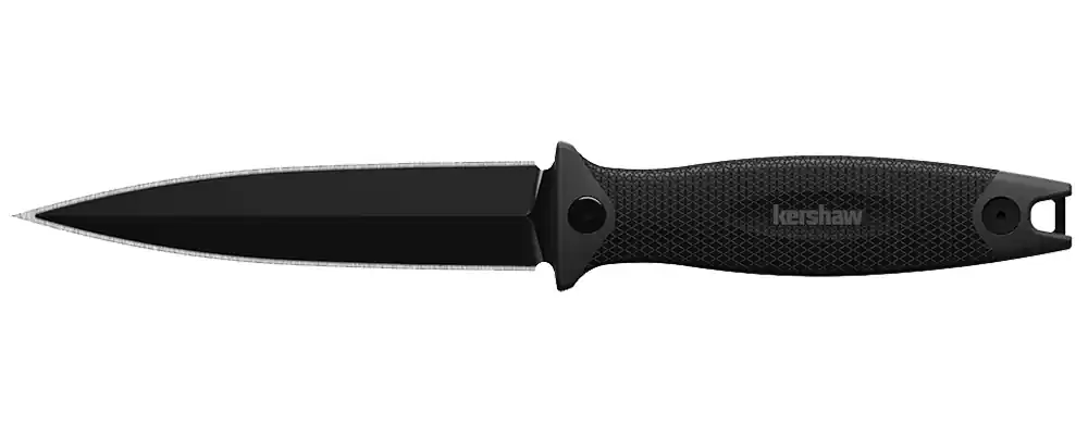 Price Cut - Kershaw Secret Agent 4.4in Fixed Blade Knife Black Oxide