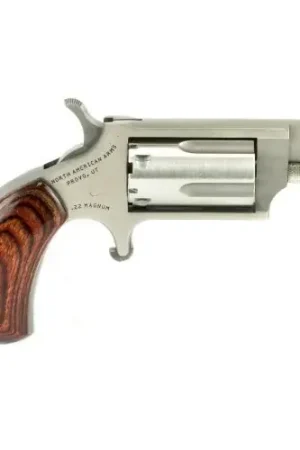 North American Arms Mini Rosewood Grips Ported 1.125-In .22 WMR Stainless/Silver Revolver - Latest