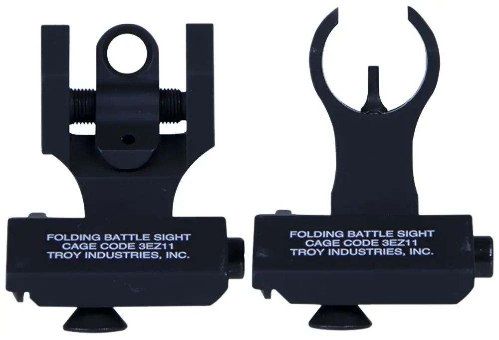 Professional Grade | Troy SSIG45SHRBT 45 Degree Folding BattleSights HK Front and Round Rear Black