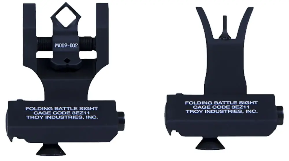 Troy 45 Degree Offset BattleSight Set M4 Front & Diopter Rear Folding Back Up Black | Available Now