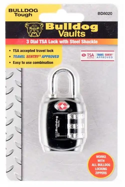 Bulldog Cases & Vaults BD8020 TSA Lock Steel Shackle Black Steel | Top Quality