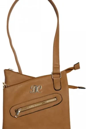 Bulldog Cases & Vaults BDP032 Cross Body Purse with Holster Tan Leather | Same-Day Shipping