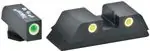 Price Cut | Ameriglo Classic 3-Dot GL5115 Green/Yellow Tritium Glock Handgun Sight