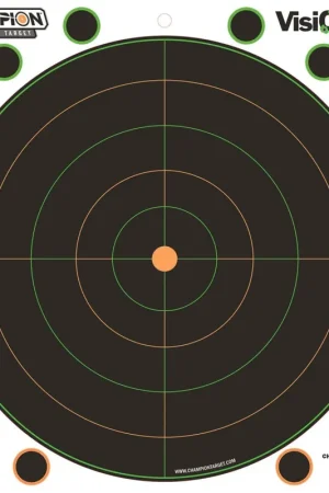 Highly Rated | Champion Targets VisiColor Self-Adhesive Paper 8 inch Bullseye Orange/Black