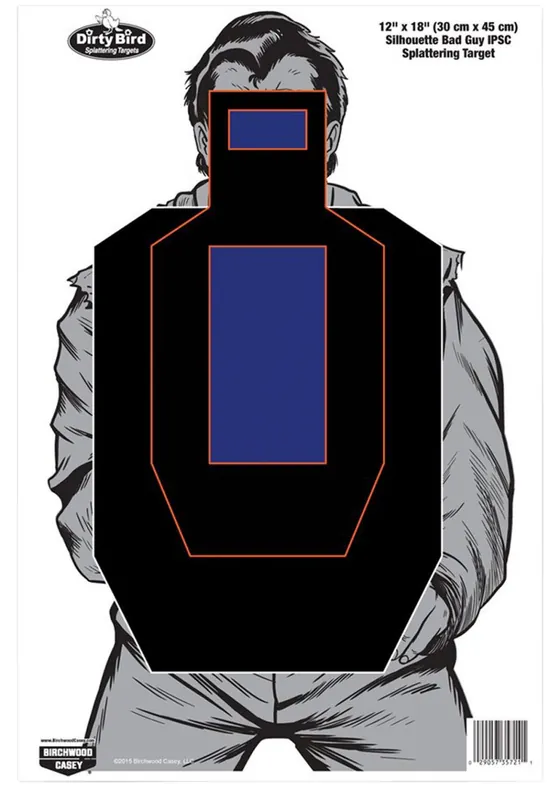 Birchwood Casey Dirty Bird Bad Guy IPSC Hanging Tagboard Black/Blue | In Demand