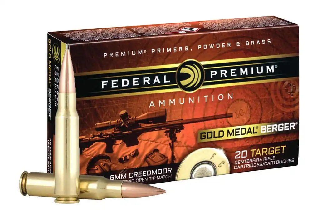 Fast Delivery - Federal Premium Gold Medal Berger 6mm Creedmoor