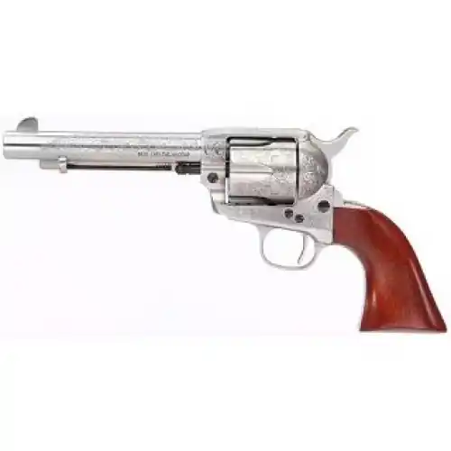 This Week Only | Taylor's & Company 1873 Cattleman Engraved .45 Colt White Heat Treated Steel Revolver