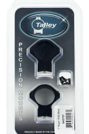 Exclusive Offer - Talley Lightweight Ring/Base Combo Medium 2-Piece Base/Rings For Ruger 10/22 1" Black Matte Anodized