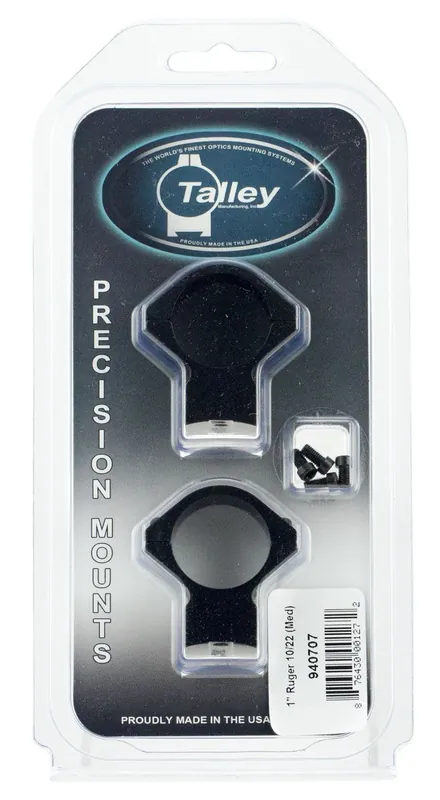 Exclusive Offer - Talley Lightweight Ring/Base Combo Medium 2-Piece Base/Rings For Ruger 10/22 1" Black Matte Anodized