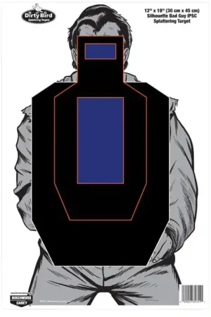 Act Fast | Birchwood Casey 35721 Dirty Bird Bad Guy IPSC Silhouette Tagboard Hanging Pistol Target 12 in x 18 in 100-Pack