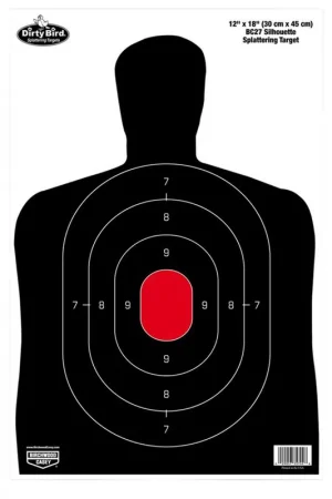 Must-Have | Birchwood Casey Dirty Bird BC-27 Silhouette Hanging Tagboard 12in x 18in Black/Red