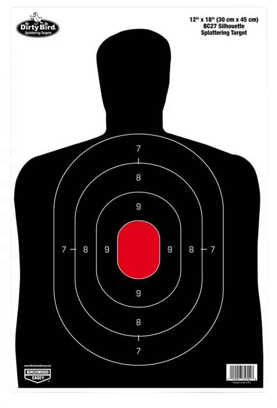 Must-Have | Birchwood Casey Dirty Bird BC-27 Silhouette Hanging Tagboard 12in x 18in Black/Red