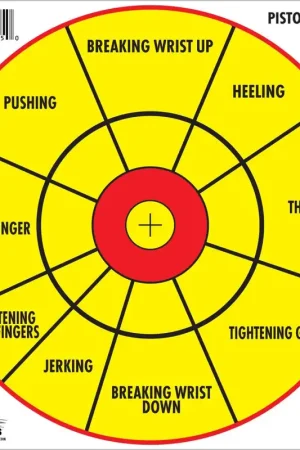 Same-Day Shipping | Pro-Shot Products SplatterShot Pistol Training Hanging Paper 12in Bullseye Red/Yellow
