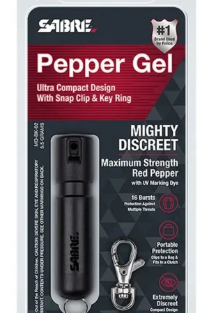 Sabre Mighty Discreet Pepper Gel Spray Close Contact Range Black - Bargain