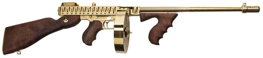 Last Chance - Kahr Arms Thompson 1927A-1 Deluxe .45 ACP Gold with Tiger Stripe Rifle
